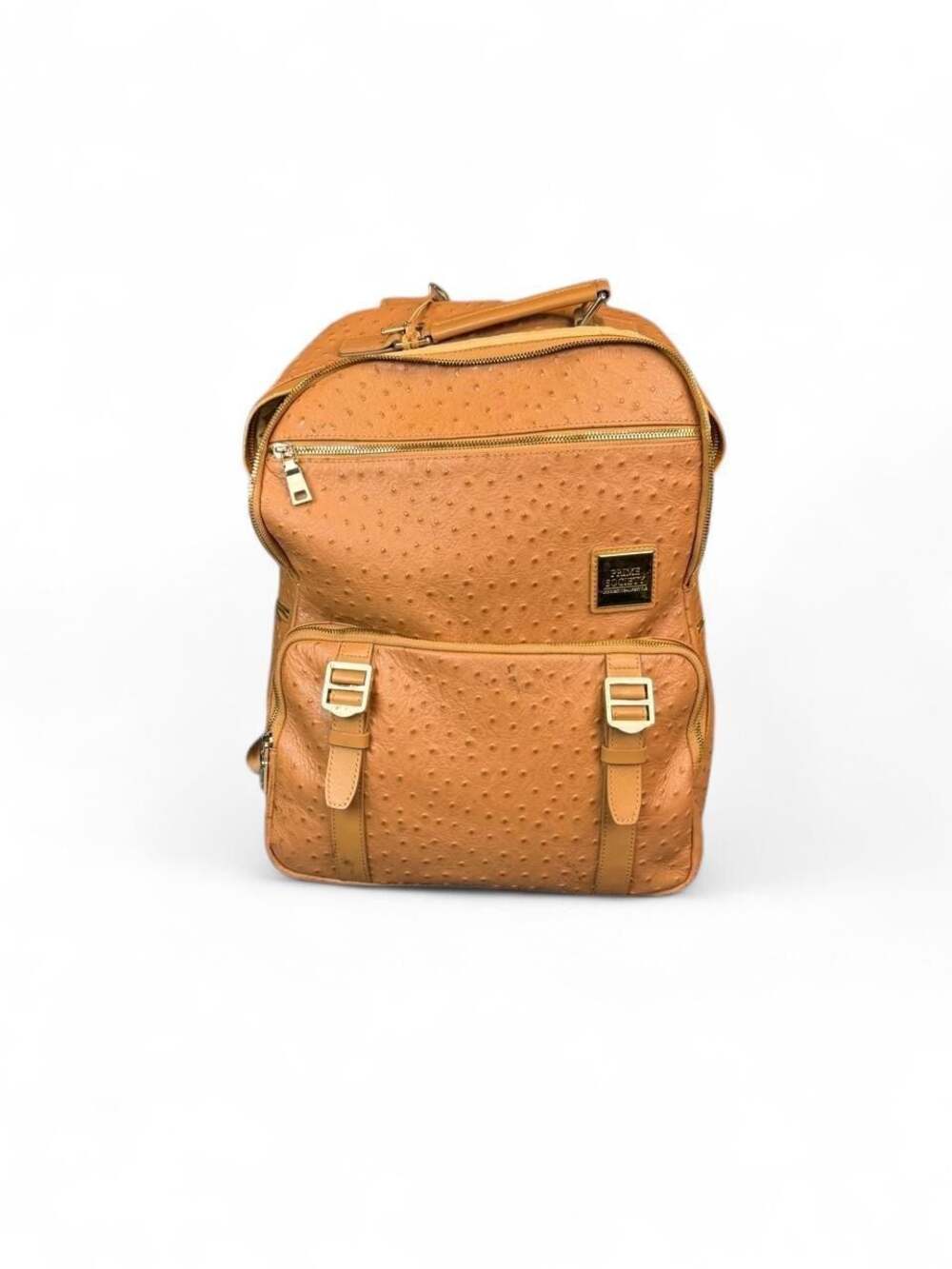Prime Society Crown Collection Ostrich Leather Backpack ( Zipper is Missing)